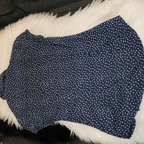 Tommy Hilfiger Short Sleeve Tapered Navy Polka Dot Top, Pre-loved in EUC - Picture 5 of 12